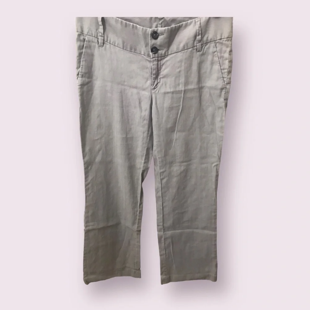 BANANA Republic Factory Womens Linen Mid Rise Wide Leg Lightweight Pants Size 10
